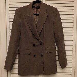Boss Babe Fit- Zara NWOT Olive Green DBL Breasted Blazer